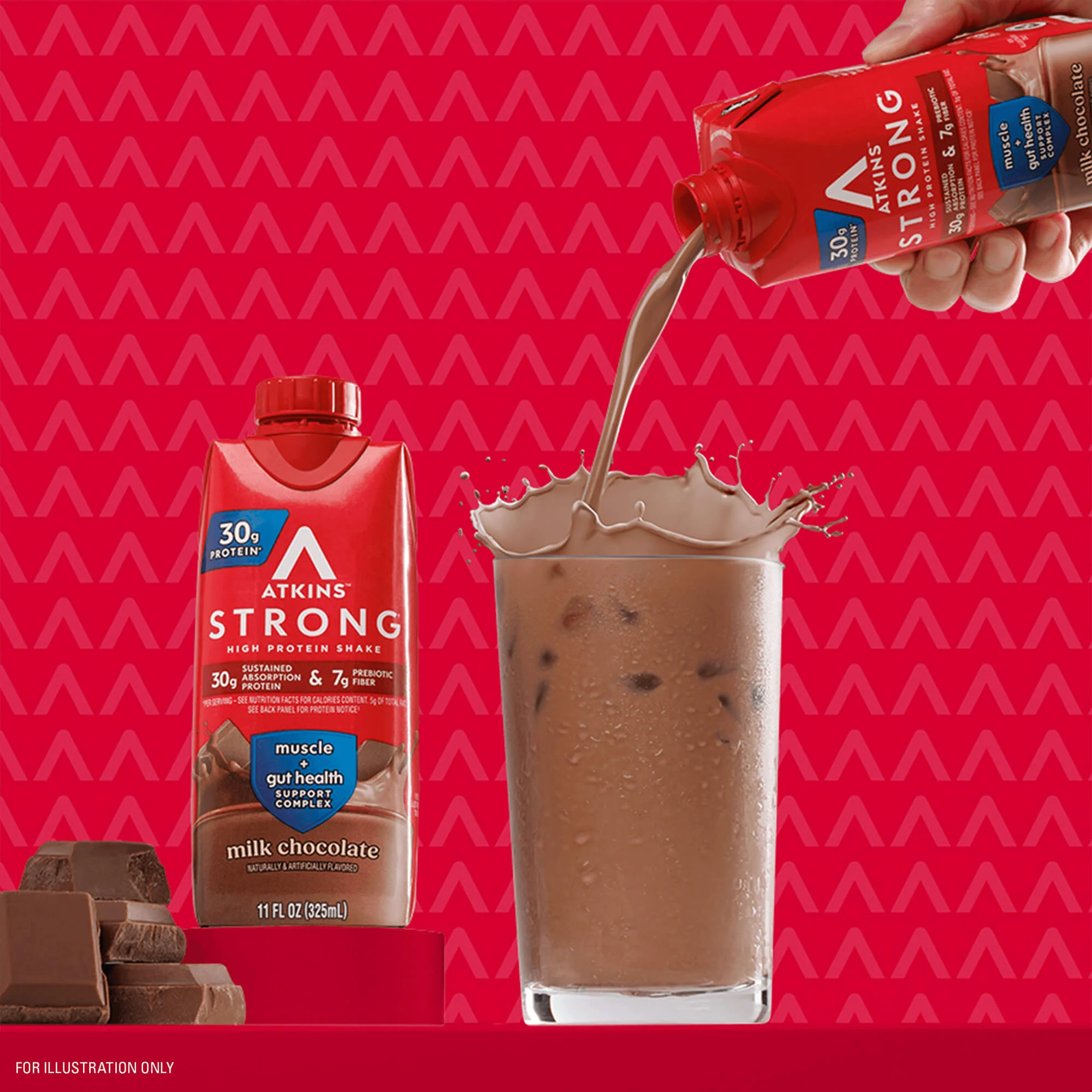 Atkins Strong Milk Chocolate 30g Protein Shake - Image 4