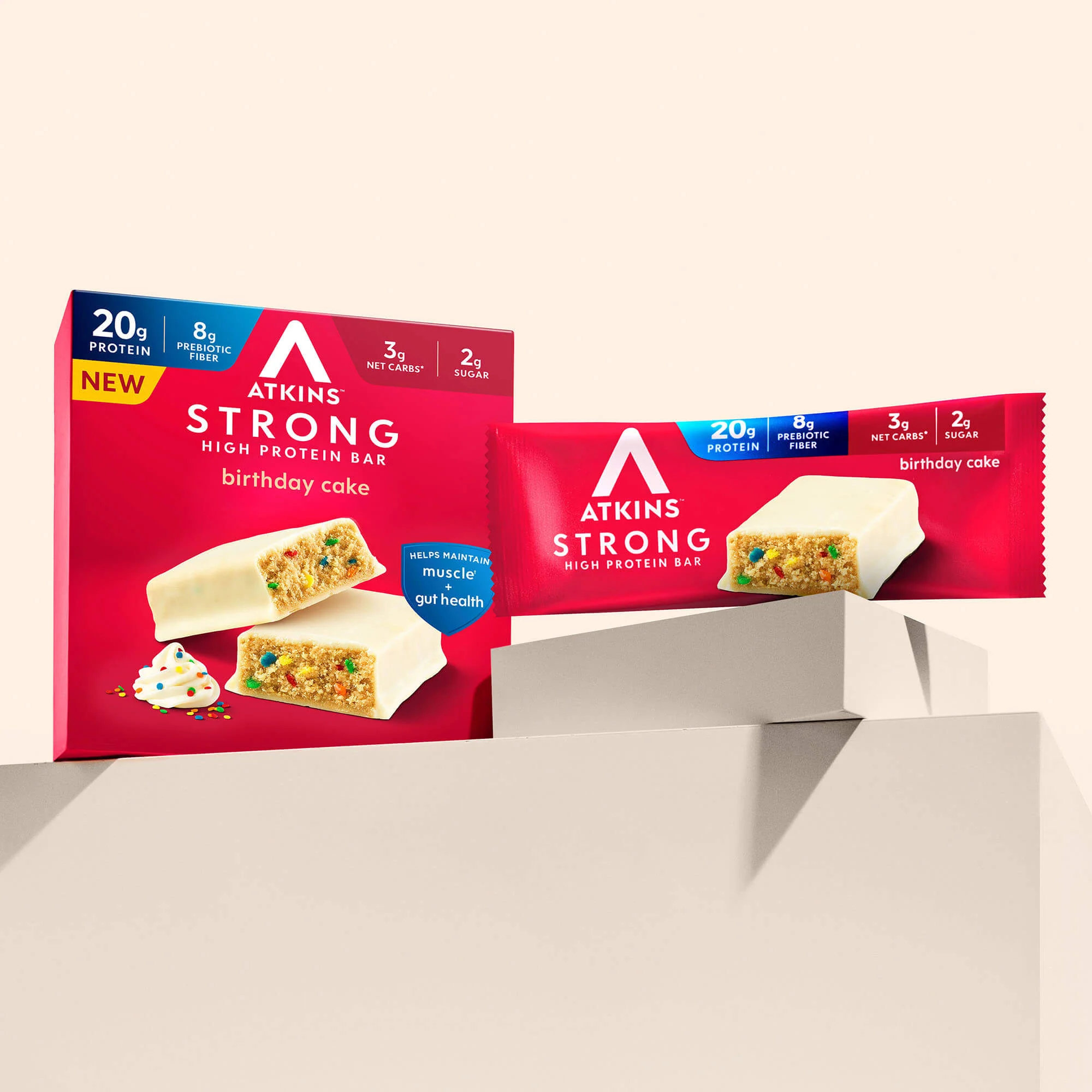 Atkins Strong Birthday Cake 20g Protein Bar - Image 4